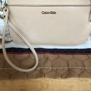 Calvin Klein Beige Wristlet